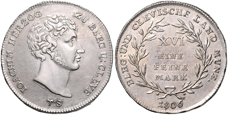 BERG, Joachim Murat, 1806-1808, Reichstaler 1806.
vz+
AKS 9; T.110; Dav.624