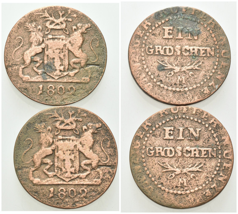 DANZIG, Freie Stadt, 1807-1814, Groschen 1809 M.
2 Stk., Fundbelag, s
AKS 1; J...