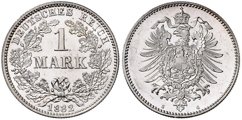 KLEINMÜNZEN, 1 Mark 1882 G.
kl.Kr., vz
J.9