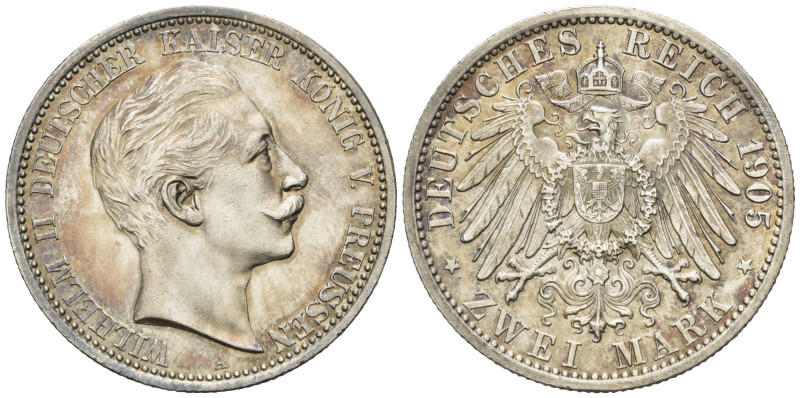 PREUSSEN, Wilhelm II., 1888-1918, 2 Mark 1905 A.
st
J.102