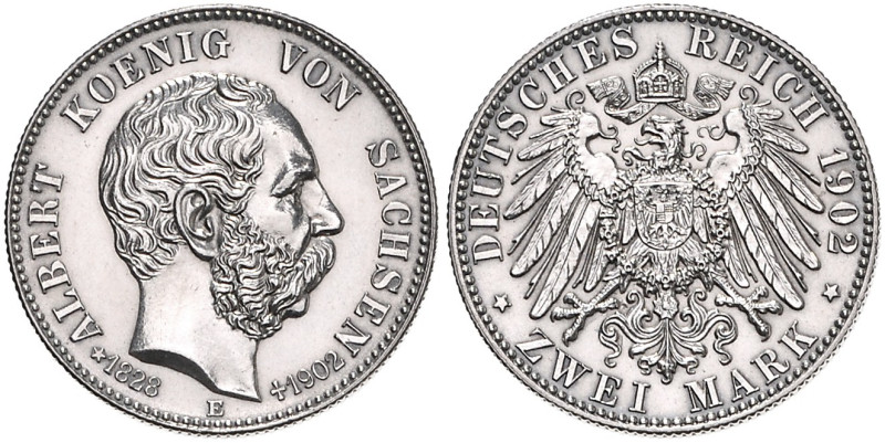 SACHSEN, Albert, 1873-1902, 2 Mark 1902 E. Sein Tod.
st
J.127