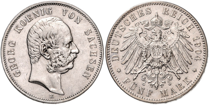 SACHSEN, Georg, 1902-1904, 5 Mark 1904 E.
ss/vz
J.130