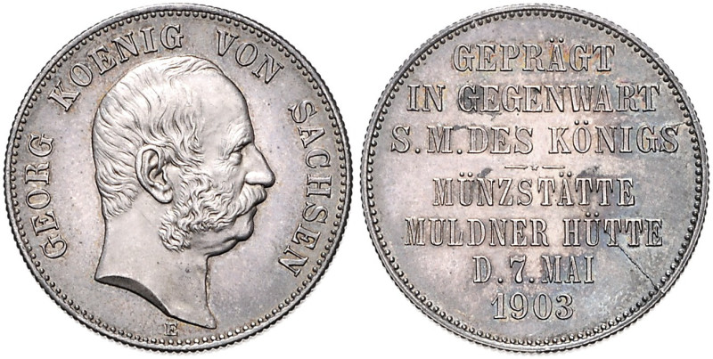 SACHSEN, Georg, 1902-1904, 2-Mark-Größe 1903 E. Münzbesuch.
PP
J.131