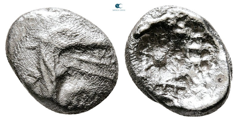 Caria. Kindya circa 510-480 BC. 
Tetrobol AR

12 mm, 1,39 g



Fine