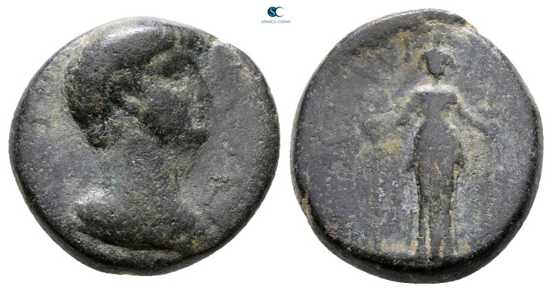 Lydia. Philadelphia. Nero AD 54-68. 
Bronze Æ

18 mm, 4,39 g



Fine