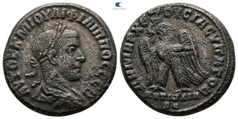 Seleucis and Pieria. Antioch. Philip II AD 247-249. 
Billon-Tetradrachm

25 m...