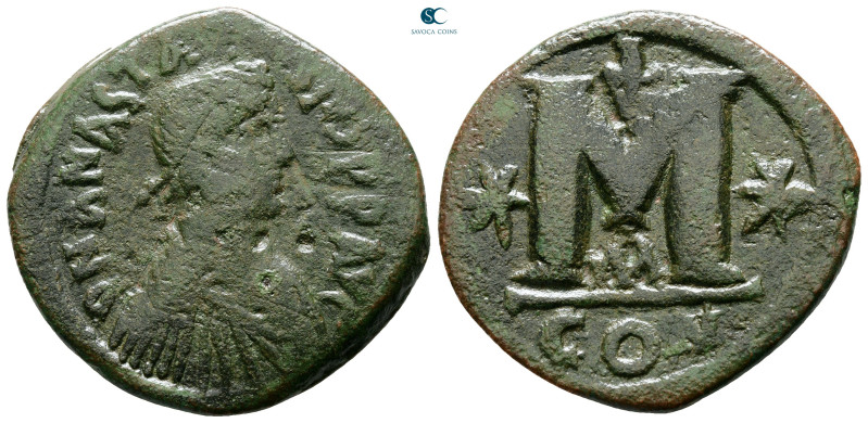 Anastasius I AD 491-518. Constantinople
Follis or 40 Nummi Æ

35 mm, 15,85 g...