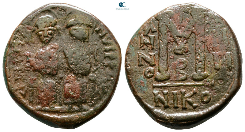 Justin II and Sophia AD 565-578. Nikomedia
Follis or 40 Nummi Æ

28 mm, 14,08...