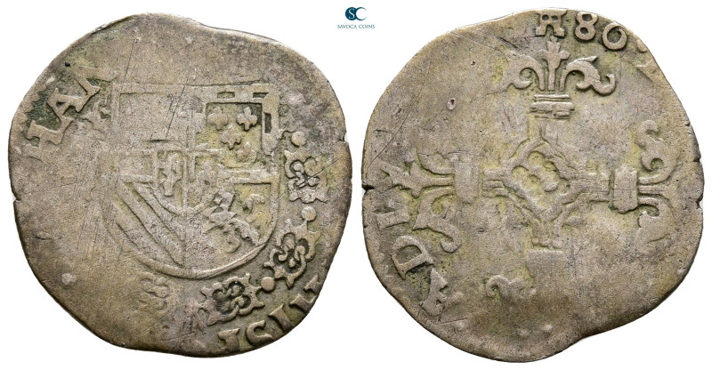 Belgium. Bruges. Philip II of Spain AD 1556-1598. 
1/20 Philipsdaalder AR 1580...