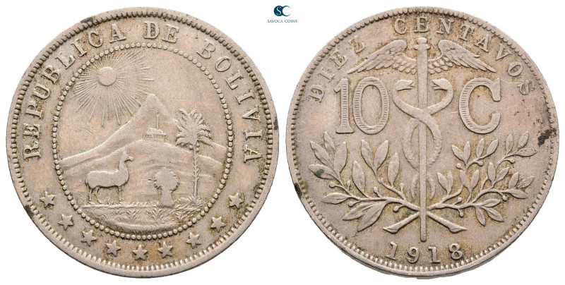 Bolivia. AD 1918. 
10 Centavos NI 

25 mm, 5,00 g



Very Fine