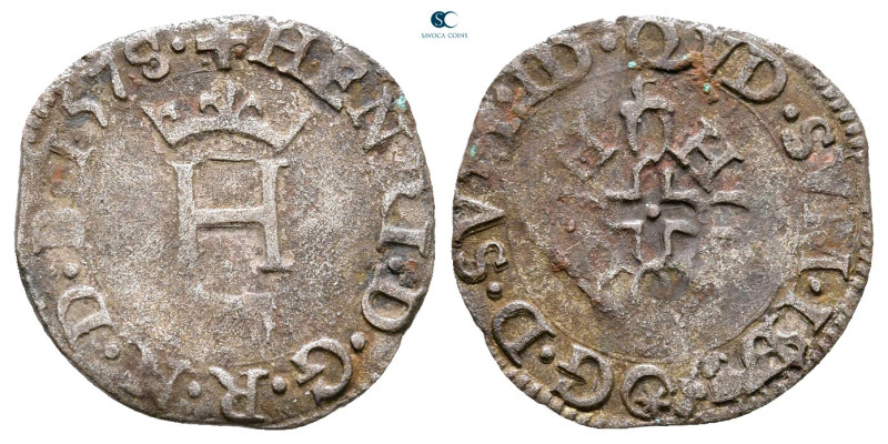 France. Navarre-Bearn. Henri III AD 1574-1589. 
Liard BI 1578

16 mm, 0,81 g...