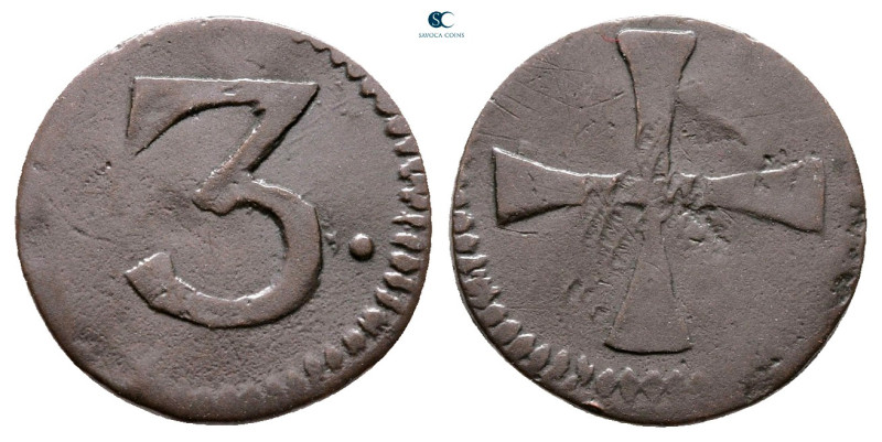 Italy. Genova. Dogi biennali of Genova AD 1528-1797. 
3 Denari CU 1752

15 mm...