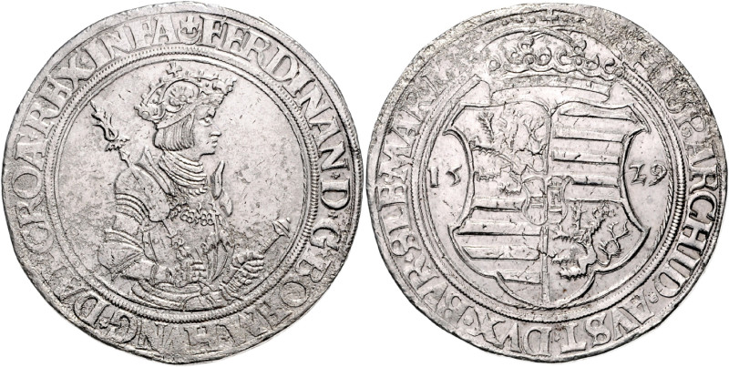 FERDINAND I (1526 - 1564)&nbsp;
1 Thaler, 1529, Jáchymov, Gebhart, 28,86g, Hal ...