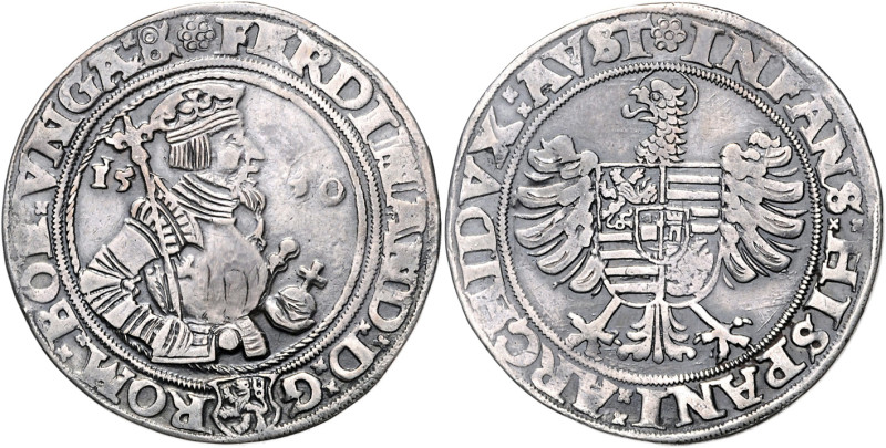 FERDINAND I (1526 - 1564)&nbsp;
1/2 Thaler, 1550, Kutná Hora, Lídl a Podivický,...