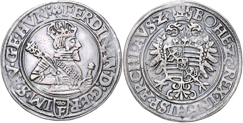 FERDINAND I (1526 - 1564)&nbsp;
1/2 Thaler, b. l., Praha - neobsazeno, 14,32g, ...