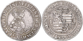 FERDINAND I (1526 - 1564)&nbsp;
1/2 Thaler, b. l., Jáchymov, Gebhart a Krause, 14,14g, Hal 120&nbsp;

VF | VF