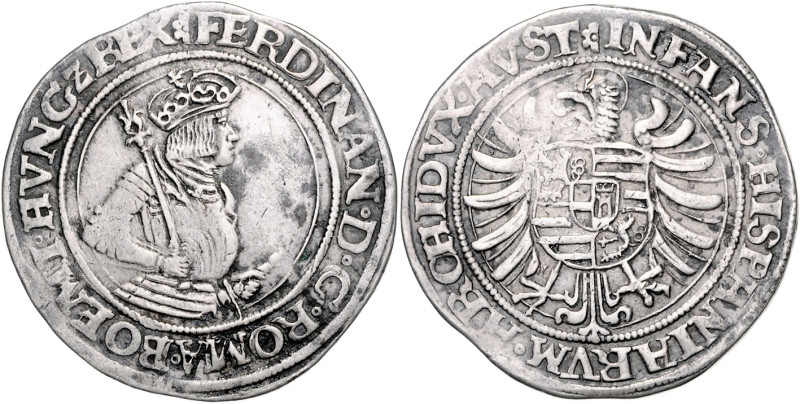 FERDINAND I (1526 - 1564)&nbsp;
1/2 Thaler, b. l., Jáchymov, Weizelman-zást., 1...