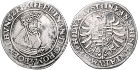 FERDINAND I (1526 - 1564)&nbsp;
1/2 Thaler, b. l., Jáchymov, Weizelman-zást., 14,34g, Hal 123a&nbsp;

VF | VF
