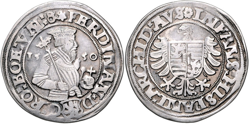 FERDINAND I (1526 - 1564)&nbsp;
1/4 Thaler, 1550, Kutná Hora, Lídl a Podivický,...