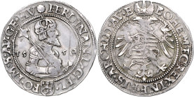 FERDINAND I (1526 - 1564)&nbsp;
1/4 Thaler, 1559, Kutná Hora, Lídl a Ludvík Karel, 7,24g, Hal 65&nbsp;

VF | VF
