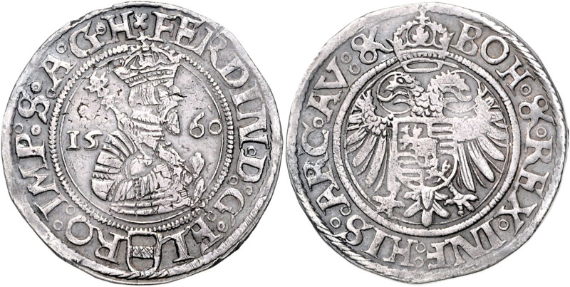 FERDINAND I (1526 - 1564)&nbsp;
1/4 Thaler, 1560, Jáchymov, Puellacher, 7,14g, ...
