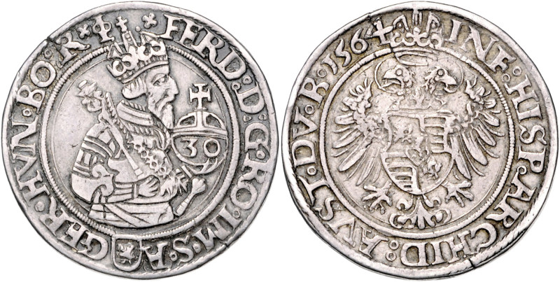 FERDINAND I (1526 - 1564)&nbsp;
30 Kreuzer, 1564, Jáchymov, Geitzkofler, 12,33g...