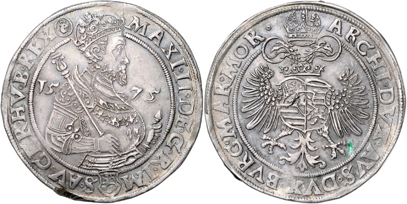 MAXIMILIAN II (1564 - 1576)&nbsp;
1 Thaler, 1575, Jáchymov, Geitzkofler, 28,62g...