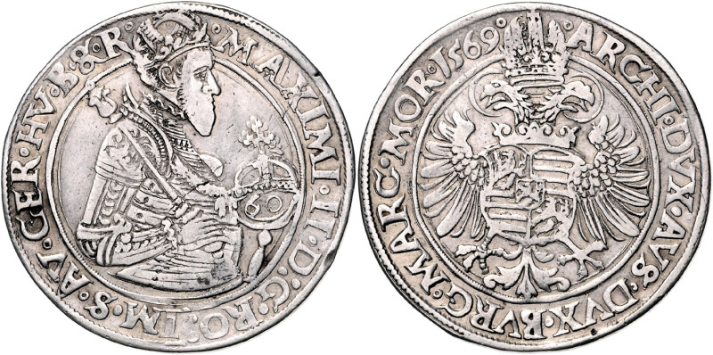 MAXIMILIAN II (1564 - 1576)&nbsp;
60 Kreuzer, 1569, České Budějovice, Gebhart, ...