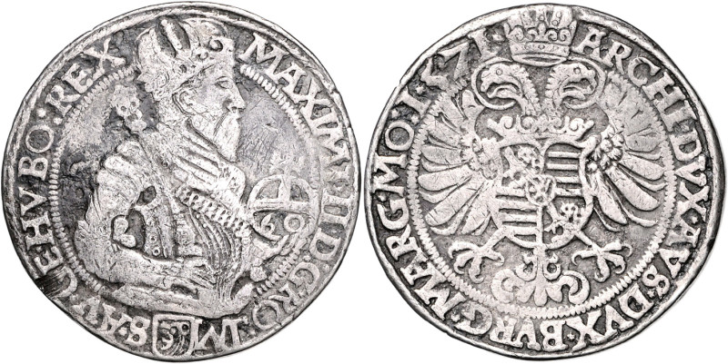 MAXIMILIAN II (1564 - 1576)&nbsp;
60 Kreuzer, 1571, České Budějovice, Gebhart, ...
