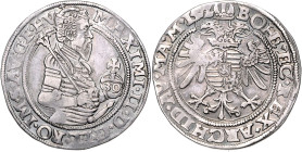 MAXIMILIAN II (1564 - 1576)&nbsp;
30 Kreuzer, 1572, Kutná Hora, Šatný a Vodolínský, 12,26g, Hal 191&nbsp;

VF | VF