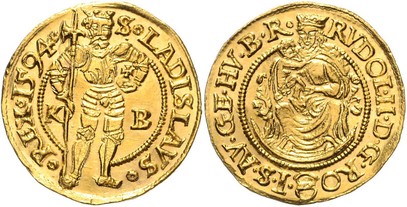 RUDOLF II (1576 - 1612)&nbsp;
1 Ducat, 1594, KB, 3,49g, Husz 1002&nbsp;

abou...