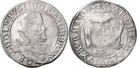 RUDOLF II (1576 - 1612)&nbsp;
1 Thaler, 1594, Wien, 28,18g, MzA s. 80&nbsp;

VF | VF