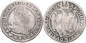 RUDOLF II (1576 - 1612)&nbsp;
1/2 Thaler, 1593, České Budějovice, Mattighofer, 13,96g, Hal 436&nbsp;

F | F