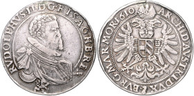 RUDOLF II (1576 - 1612)&nbsp;
1/2 Thaler, 1610, Jáchymov, Lengefelder, 14,12g, Hal 398&nbsp;

VF | VF , stopa po oušku | trace of mounting