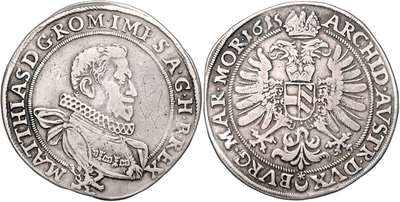 MATTHIAS II (1608 - 1619)&nbsp;
1/2 Thaler, 1615, Praha, Hübmer, 14,12g, Hal 50...