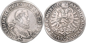 MATTHIAS II (1608 - 1619)&nbsp;
1/2 Thaler, 1615, Praha, Hübmer, 14,12g, Hal 509&nbsp;

VF | VF
