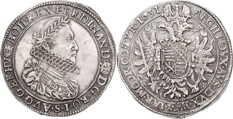 FERDINAND II (1617 - 1637)&nbsp;
1 Thaler, 1631, KB, 28,56g, Her 573&nbsp;

E...