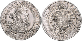 FERDINAND II (1617 - 1637)&nbsp;
1 Thaler double strike (overprint FERDINAND III), 1624, Wien, 28,56g, Her 370&nbsp;

EF | EF