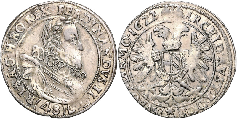 FERDINAND II (1617 - 1637)&nbsp;
48 Kreuzer, 1622, Praha, Hübmer, 8,85g, Hal 70...