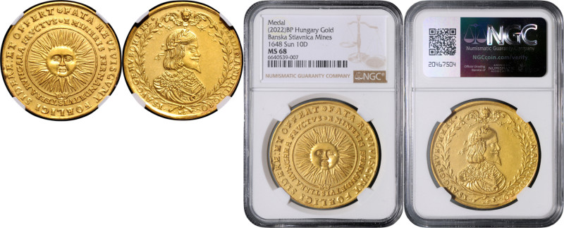 FERDINAND III (1637 - 1657)&nbsp;
Gold medal (10 Ducats) "Sun" (restrike), 1648...
