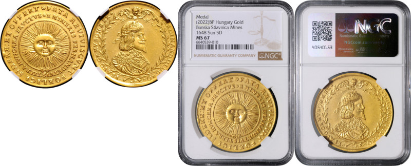FERDINAND III (1637 - 1657)&nbsp;
Gold medal (5 Ducats) "Sun" (restrike), 1648/...
