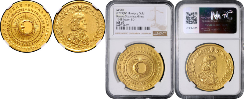 FERDINAND III (1637 - 1657)&nbsp;
Gold medal (5 Ducats) "Moon" (restrike), 1648...