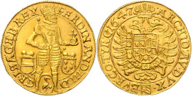 FERDINAND III (1637 - 1657)&nbsp;
2 Ducats, 1647, Wien, 6,91g, MzA 145, T 24/1&nbsp;

EF | EF