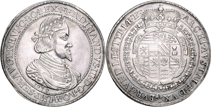 FERDINAND III (1637 - 1657)&nbsp;
2 Thaler, 1639, Graz, 57,89g, Her 338&nbsp;
...