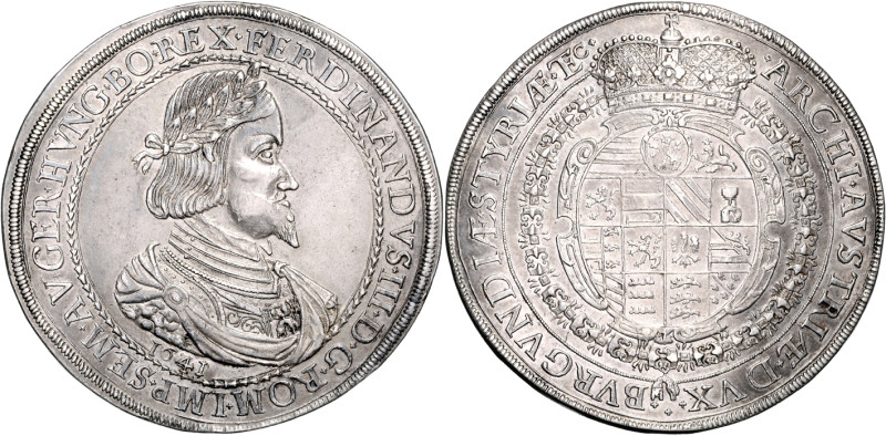 FERDINAND III (1637 - 1657)&nbsp;
2 Thaler, 1641 (přeražba z 1639), Graz, 56g, ...