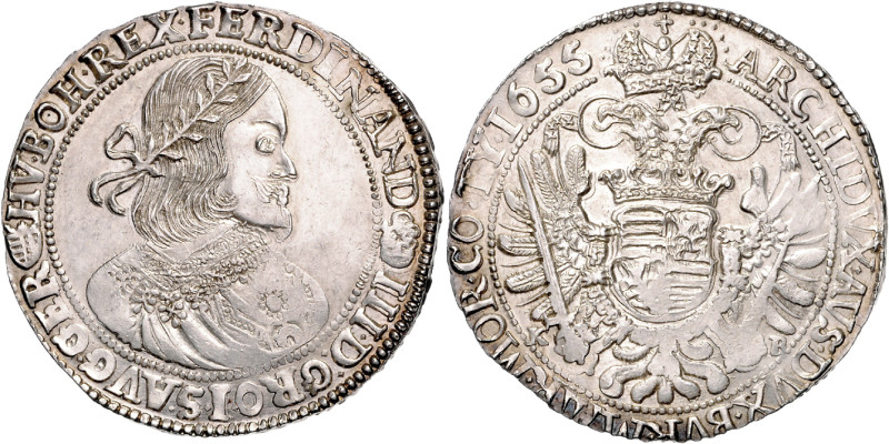 FERDINAND III (1637 - 1657)&nbsp;
1 Thaler, 1655, KB, 28,28g, Her 482&nbsp;

...