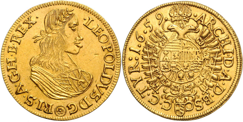 LEOPOLD I (1657 - 1705)&nbsp;
5 Ducats, 1659, Wien, 17,26g, Her 84&nbsp;

abo...