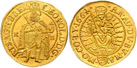 LEOPOLD I (1657 - 1705)&nbsp;
1 Ducat, 1664, KB, 3,49g, Husz 1320&nbsp;

UNC | UNC