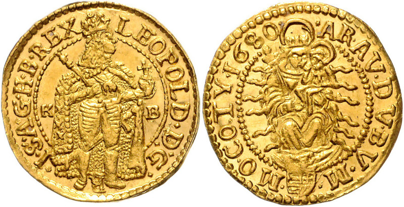 LEOPOLD I (1657 - 1705)&nbsp;
1 Ducat, 1680, KB, 3,5g, Her 346&nbsp;

UNC | U...