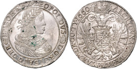 LEOPOLD I (1657 - 1705)&nbsp;
1 Thaler, 1660, KB, 28,38g, Husz 1366&nbsp;

about UNC | about UNC